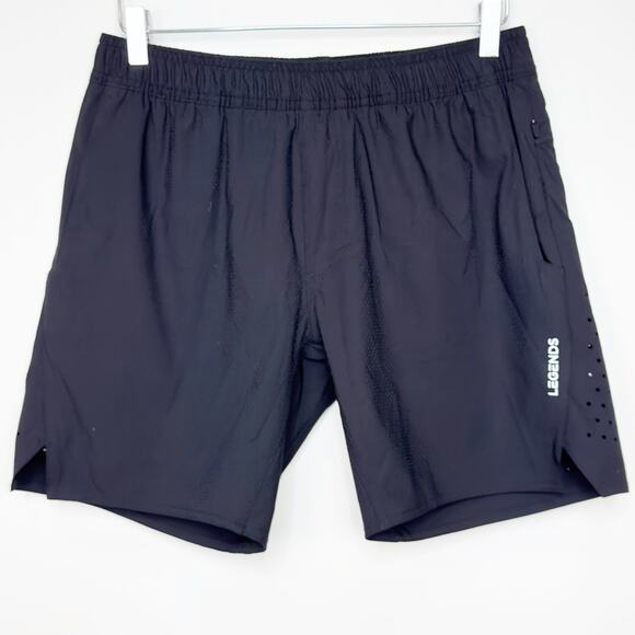 Legends Mens Black Lined Athletic Workout Shorts 7" M - Picture 1 of 5